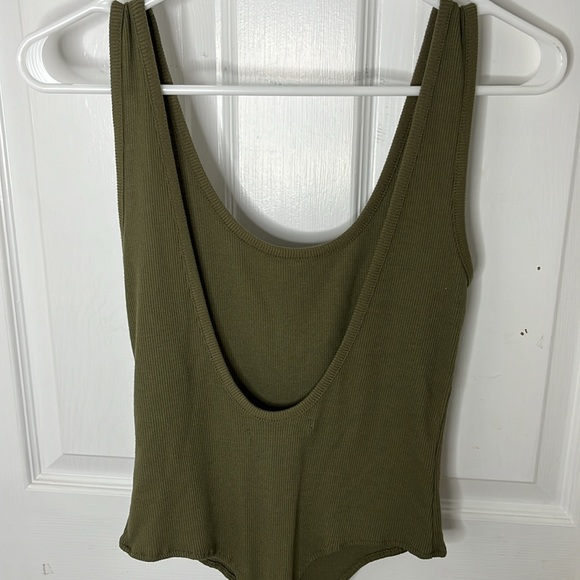 Open Back Olive green body suit size small - Picture 2 of 2